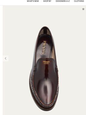 Prada Brushed Leather Loafers in Brown 41/11